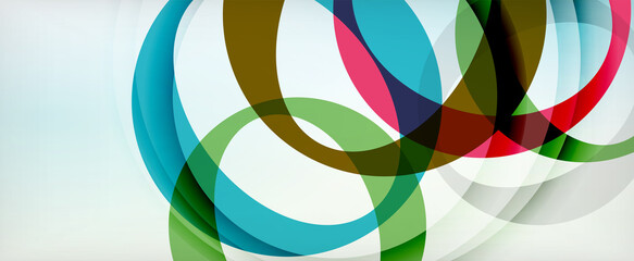 Obraz premium Ring geometric shapes, o letter repetition wallpaper. Abstract background for business or technology presentations, internet posters or web brochure covers