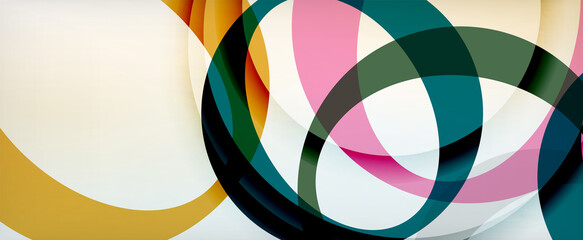 Obraz premium Ring geometric shapes, o letter repetition wallpaper. Abstract background for business or technology presentations, internet posters or web brochure covers