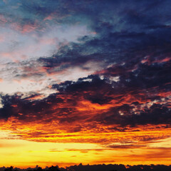 red sunset sky
