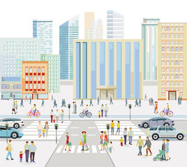 Straßen vor einer Großstadt illustration	