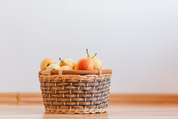 basket of reduced pears