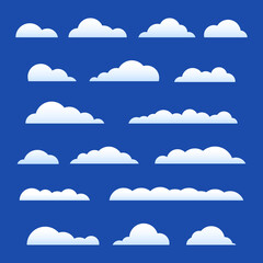 Vector Illustration. Set of clouds isolated on background
