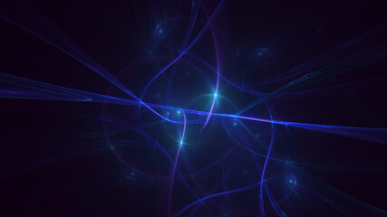 3D rendering abstract multicolor fractal light background