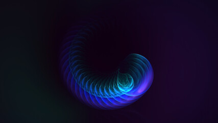 3D rendering abstract multicolor fractal light background