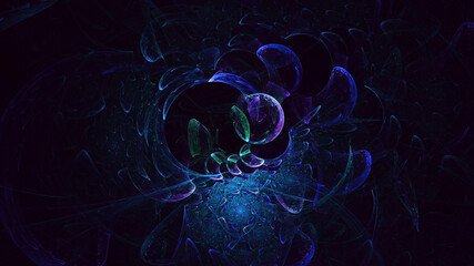 3D rendering abstract multicolor fractal light background