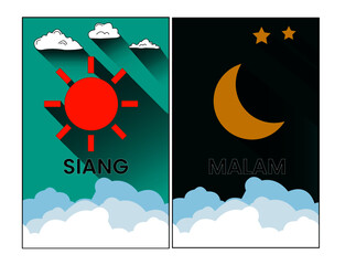 sun and moon illusstrasi