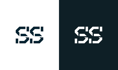 Creative minimal abstract letter SS logo.