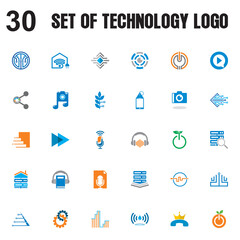 set of digital vector , set of technology logo