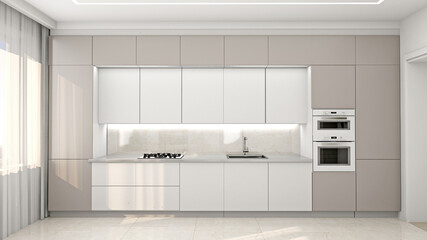 Interior of modern kitchen 3D-rendering
