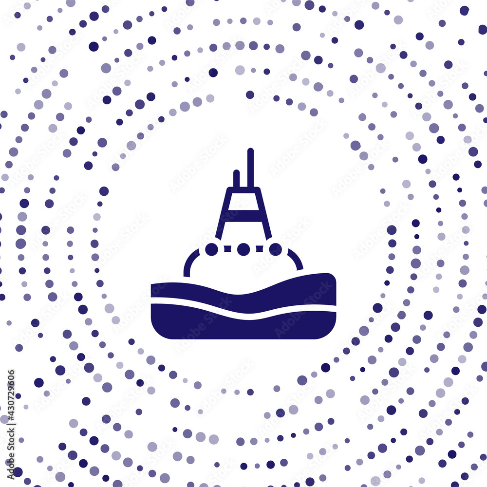 Poster blue floating buoy on the sea icon isolated on white background. abstract circle random dots. vector