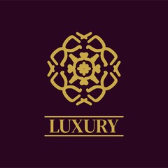 Mandala Geometric ornament logo Elegant premium icon vector design