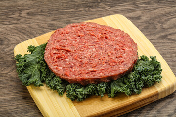 Raw beef burger cutlet for burger