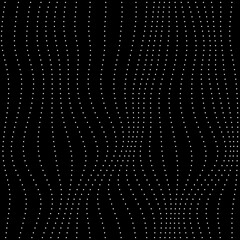 Seamless wavy array of dots pattern for print or digital use. High quality illustration. Optical illusion halftone effect repeat texture for background. Motion and flow liquid or fabric concept.