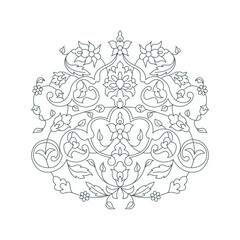 Ornamental illustration for invitation, greeting cards, background. Ornate floral vignette for design template.