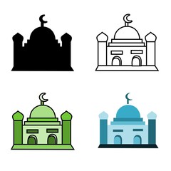 mosque buildings where Muslims worship, shadows, lines and colors