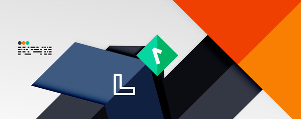 Shiny color triangles and geometric shapes vector abstract background