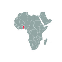 benin Highlighted on africa Map Eps 10