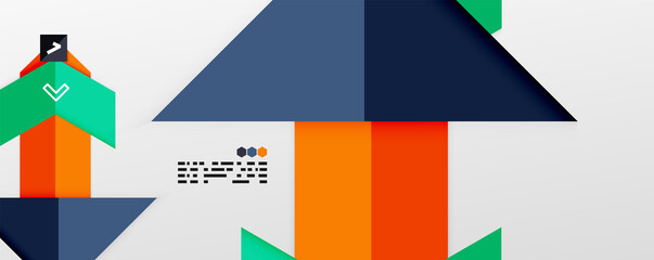 Shiny color triangles and geometric shapes vector abstract background