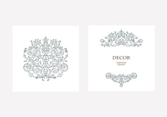 Vector decorative frame. Elegant ornamental element for design template, place for text. Luxurious floral borders. Lace decor for birthday and greeting card, wedding invitation, certificate.