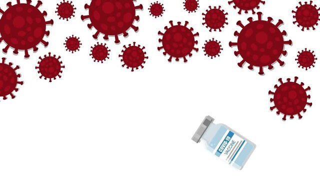 Graphic animation - Vaccine for COVID-19 (Coronavirus). COVID-19 vaccine destroying virus