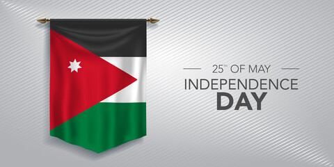 Jordan independence day greeting card, banner, vector illustration