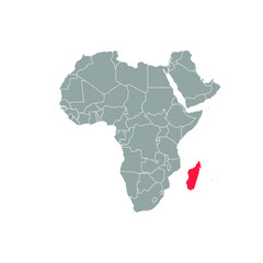 madagascar Highlighted on africa Map Eps 10