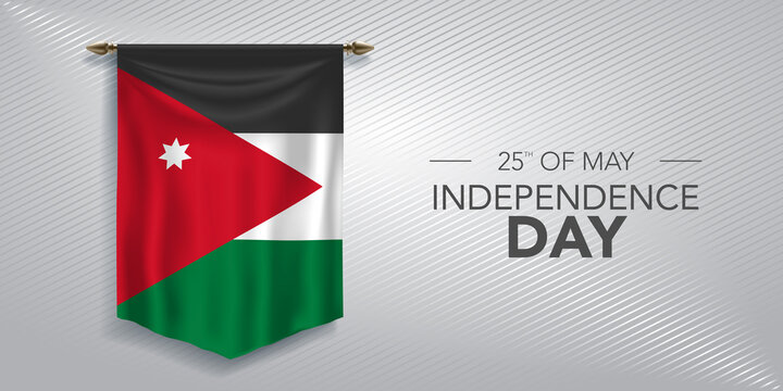 Jordan independence day greeting card, banner, vector illustration