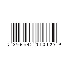 Realistic Barcode icon isolated on white background