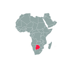 botswana  Highlighted on africa Map Eps 10