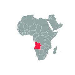 angola Highlighted on africa Map Eps 10