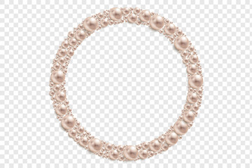 Pearl round frame. Vector mockup