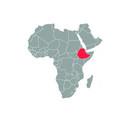 ethiopia  Highlighted on africa Map Eps 10 © Cello