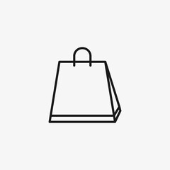 Paper shopping bag icon in line design style. Shop bag, gift package symbol for ecommerce websites, apps and designs.