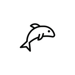 dolphin animal vector line icon