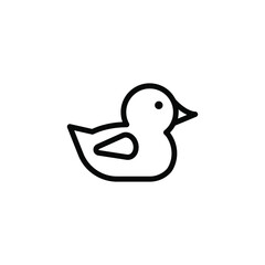 duck animal vector line icon