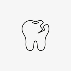 Tooth decay icon. Dental problem symbol. Caries sign.