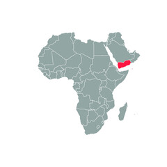 yemen  Highlighted on africa Map Eps 10