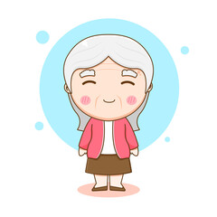 Cute grandmother or grandma cartoon character illustration