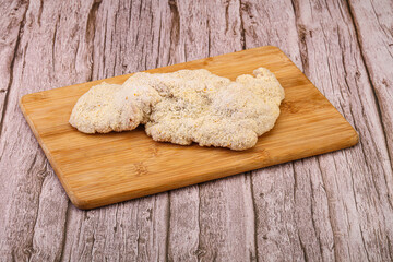Raw meat schnitzel for roast
