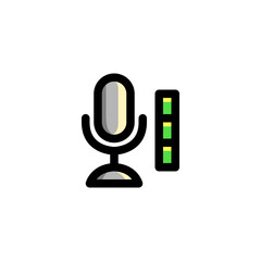 Mic Icon, isolated on white. User Interface Outline Icon..