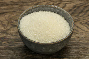 White sugar in the bowl