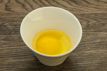 Raw Chicken egg in the bowl