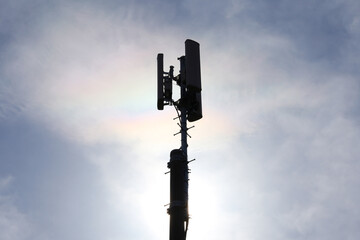 Silhouette of base station antenna for mobile phone, Japan