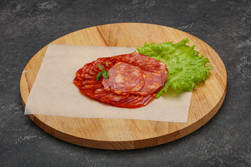 Italian traditional Chorizo pork sausages