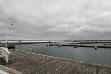 Pier on the seaside. Baltic sea landscape in Poland, Sopot