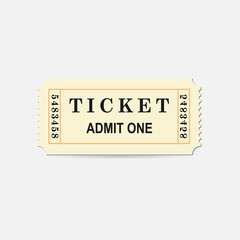 admit one ticket isolated