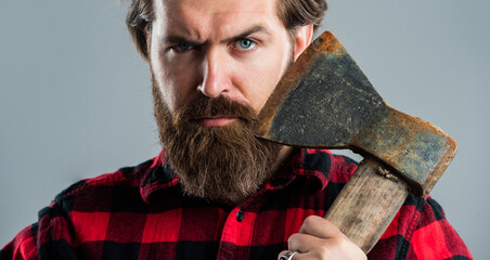 Making hair look magical. barbershop and hairdresser. brutal guy with long beard