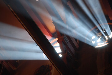 Beautiful sun ray through the roof of the temple during morning time.