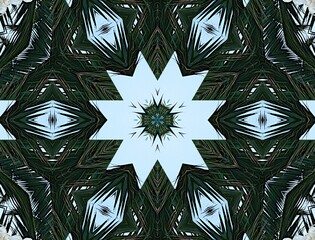 Kaleidoscope in Blackish Green and Soft Blue