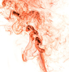 Fototapeta na wymiar Red smoke on a white background.